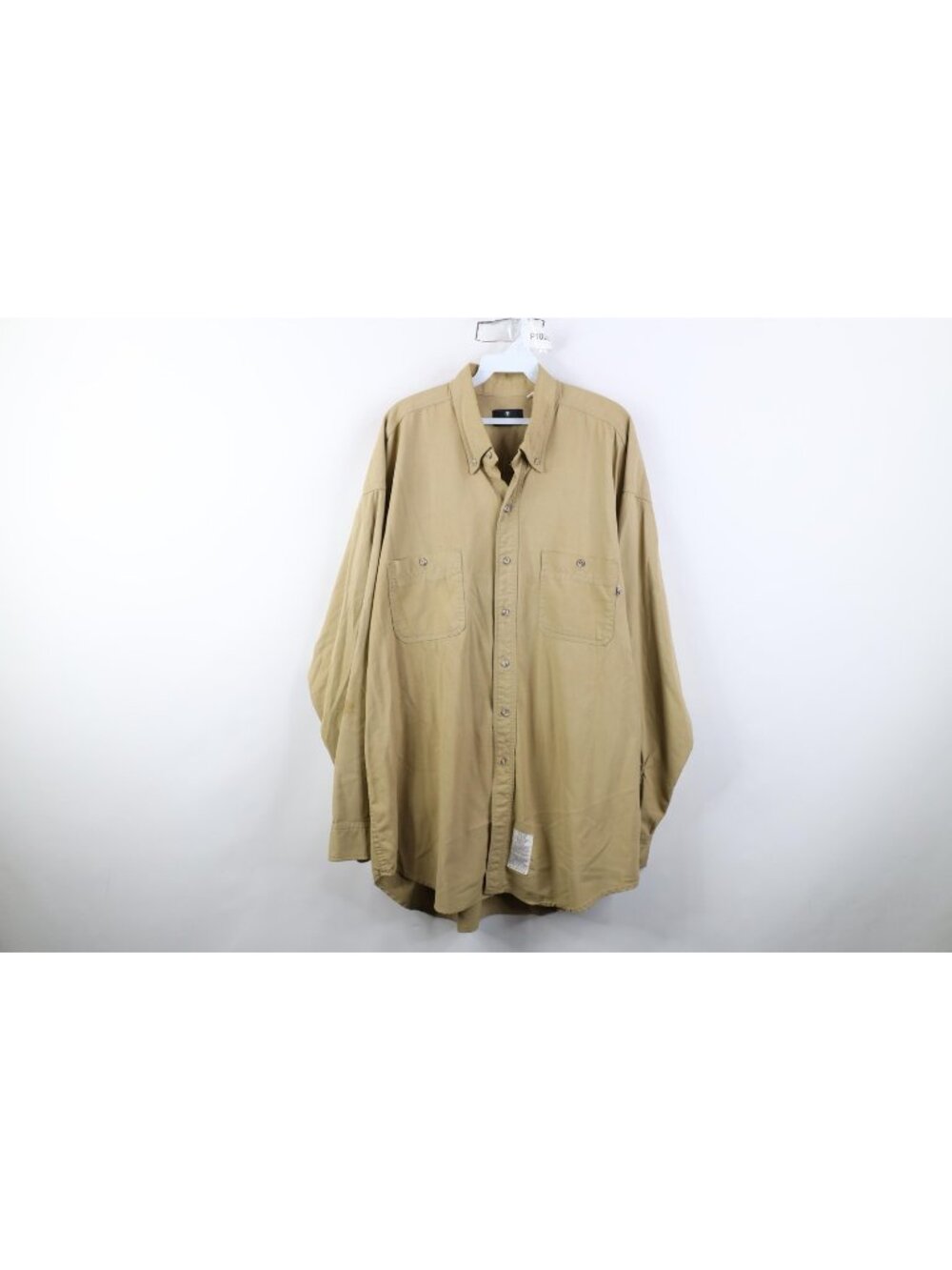 Vintage 90s Tyndale FR Mens 2XL Fire Flame Resistant Button Down Shirt Brown USA